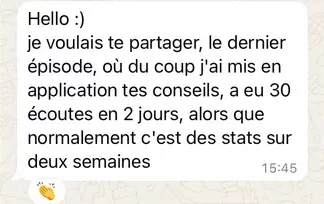 Commentaire sur les bons résultats liés au Podcast Search Optimisation (PSO)